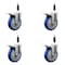 Service Caster 5'' Blue Poly Swivel 7/8'' Expanding Stem Caster Set Total Lock Brake, 4PK SCC-EXTTL20S514-PPUB-BLUE-78-4 - alternate 1
